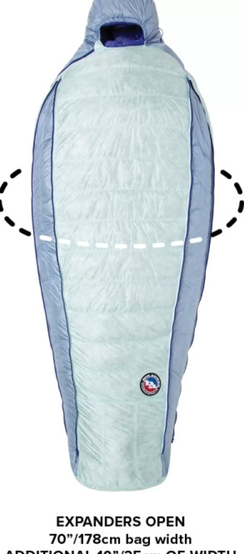 Kolmen Vuodenajan Makuupussit | Big Agnes Torchlight Ul 20 850 Downtek Naisten Makuupussi, Petite, Sininen (Oikeakatinen)