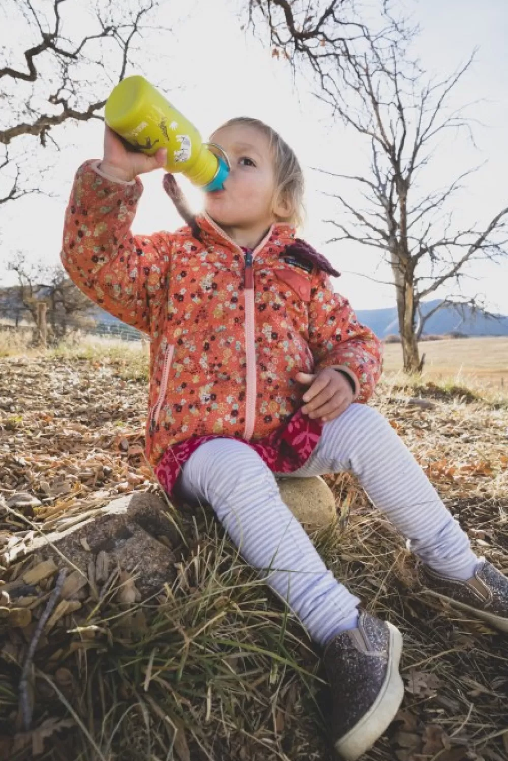 Lasten Retkeilyvarusteet | Klean Kanteen Kids Classic Narrow Juomapullo, Sippy Cap, 355 Ml, Keltainen