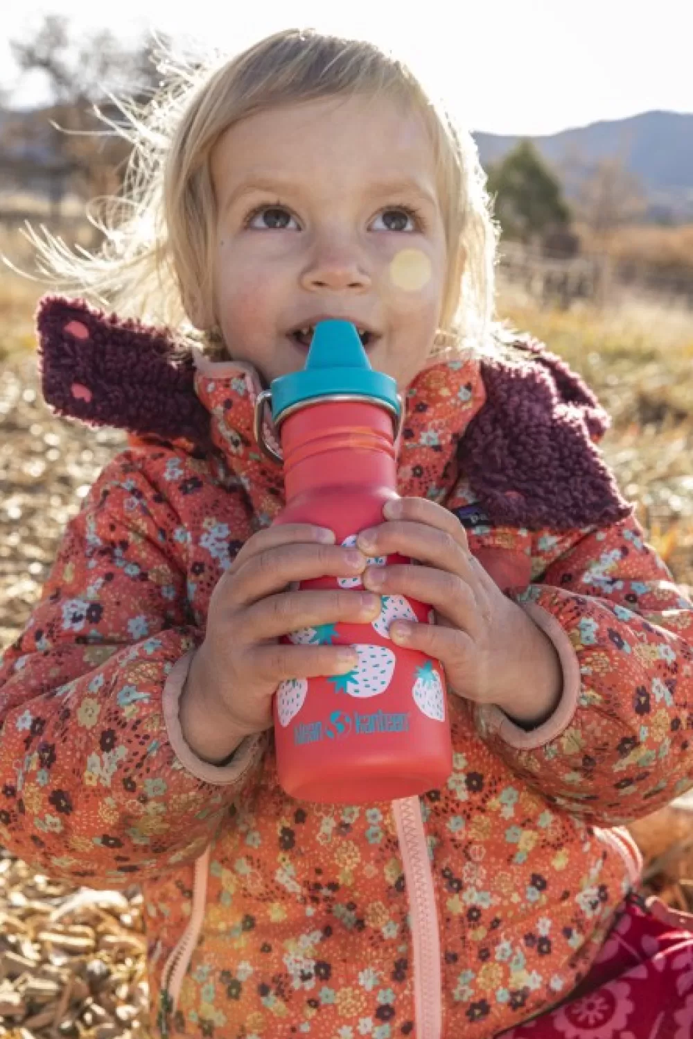 Lasten Retkeilyvarusteet | Klean Kanteen Kids Classic Narrow Juomapullo, Sippy Cap, 355 Ml, Punainen