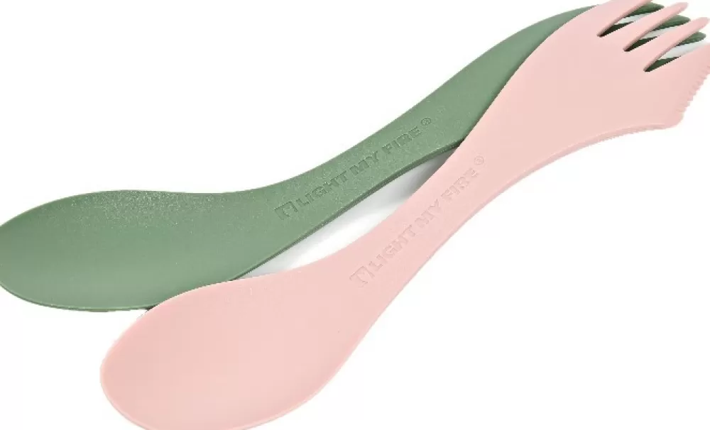 Astiat Ja Ruokailuvälineet | Light My Fire Spork Medium Bio 2-Pack Sandy Green / Dusty Pink