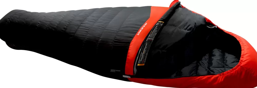 Kevät- Ja Kesämakuupussit | Mammut Nordic Down Spring 1°C 195 Left Zip Untuvamakuupussi, Musta/Punainen