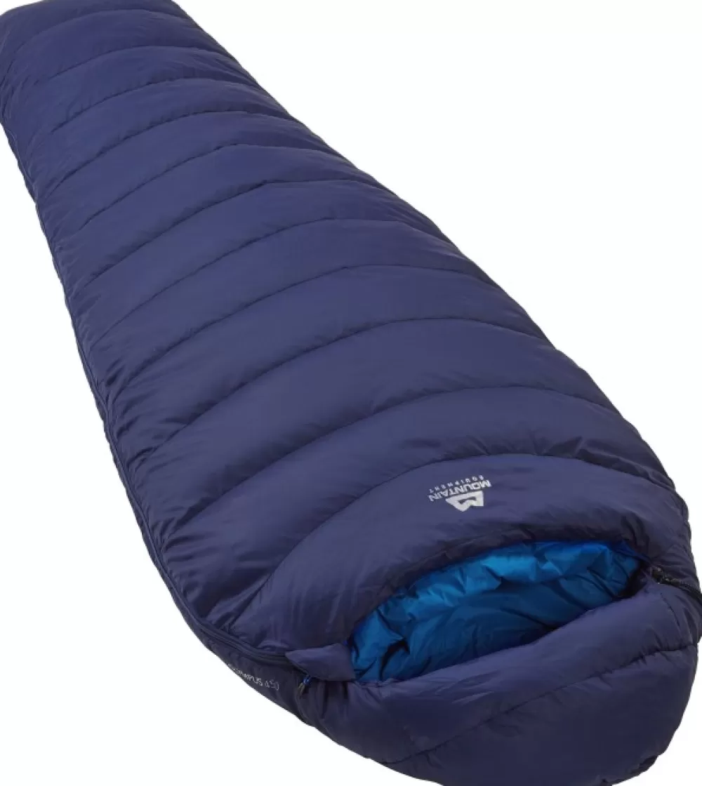Kolmen Vuodenajan Makuupussit | Mountain Equipment Olympus 450 Long Left Zip -5°C Untuvamakuupussi, Sininen