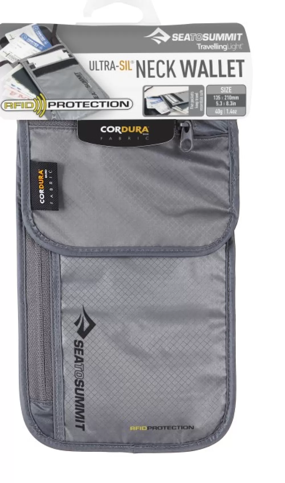 Sea to Summit Toilettilaukut> Travelling Light Neck Wallet Rfid 5P Grey
