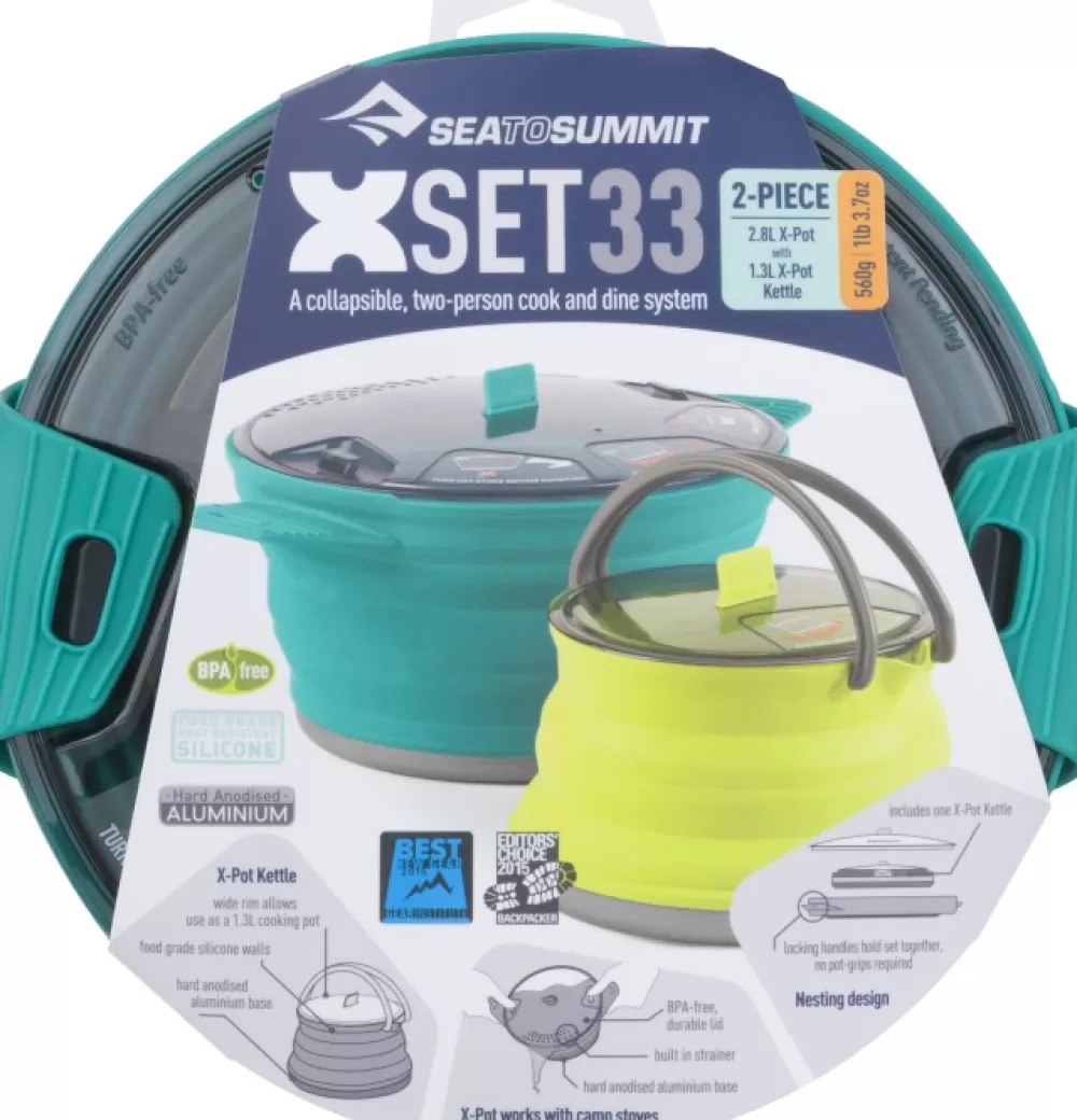 Keittoastiat Ja Kahvipannut | Sea to Summit X-Set Ruuanlaittosetti Kahdelle, (Pot 2.8L, Kettle 1.3L)